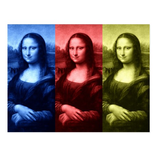 Mona Lisa Primary Colors Postcard Zazzle