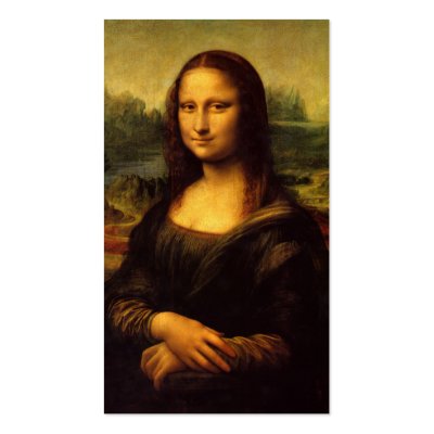 Mona Lisa Profile Card Business Card Templates by vintage_emporium