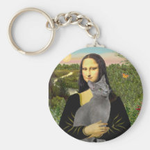 Mona Lisa - Russian Blue cat Key Chains