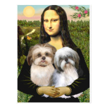Mona Lisa - Shih Tzus (two) - AA Post Cards