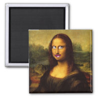 Mona Lisa Smile? 2 Inch Square Magnet