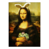 Mona Lisa, The Easter Bunny Greeting Card