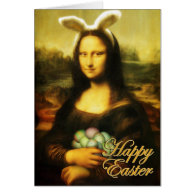 Mona Lisa, The Easter Bunny Greeting Cards