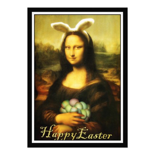 Mona Lisa, The Easter Bunny Personalized Announcements (front side)
