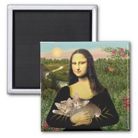 Mona Lisa - Two Tabby Kittens 2 Inch Square Magnet