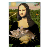 Mona Lisa - Two Tabby Kittens Greeting Cards