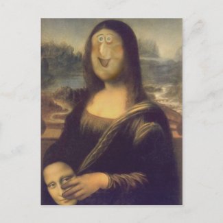 Mona Lisa Unmasked zazzle_postcard
