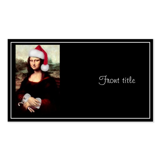 Mona Lisa Wearing a Santa Hat (Add Your Text) Business Card