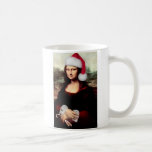 Mona Lisa Wearing a Santa Hat (Add Your Text) Coffee Mug