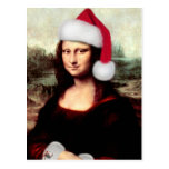 Mona Lisa Wearing a Santa Hat (Add Your Text) Post Card