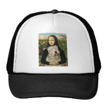 Mona Lisa - Wheaten Terrier 1 Mesh Hats