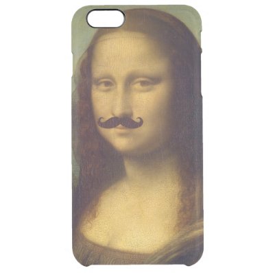 Mona Lisa with Funny Mustache Painting Clear iPhone 6 Plus Case