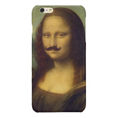 Mona Lisa with Funny Mustache Painting Glossy iPhone 6 Plus Case