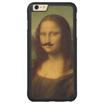 Mona Lisa with Funny Mustache Painting Pattern Carved® Maple iPhone 6 Plus Bumper Case