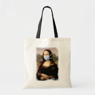 Mona Lisa with Mask Budget Tote Bag