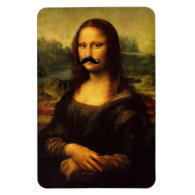 Mona Lisa With Mustache Rectangular Photo Magnet