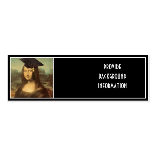 Mona Lisa's Graduation Day Business Card Template (front side)