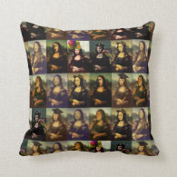 Mona Lisa's Many Faces Pillow