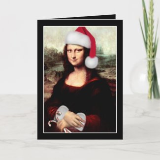 Mona Lisa's Santa Hat card