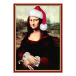 Mona Lisa's Santa Hat Personalized Announcements