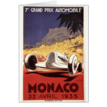 Monaco 1935 Grand Prix poster design cards