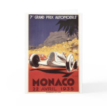 Monaco 1935 Grand Prix poster design cards