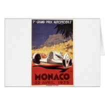 Monaco 1935 Grand Prix poster design cards