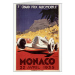 Monaco 1935 Grand Prix poster design Cards