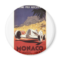 Monaco 1935 Grand Prix poster design magnets