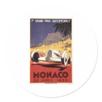 Monaco 1935 Grand Prix poster design stickers