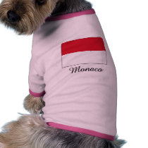 Monaco Flag Design Dog Tshirt