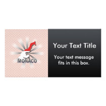 Monaco Flag Map 2.0 Personalized Photo Card