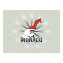 Monaco Flag Map 2.0 Post Cards