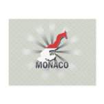 Monaco Flag Map 2.0 Post Cards