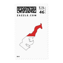 Monaco flag map postage