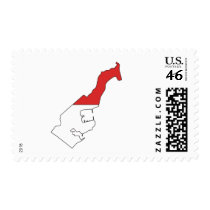 Monaco flag map postage
