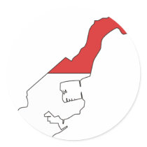 Monaco flag map stickers