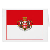 Monaco Flag w COA (light) Greeting Card by FlagTshirts Monaco Flag w COA (light) Greeting Card