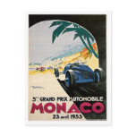 Monaco Grand Prix Automobile Vintage Art Post Card