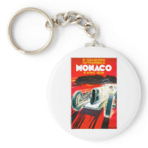 Monaco Grand Prix Race~ Vintage Automobile Ad Keychains