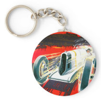 Monaco Grand Prix Race~ Vintage Automobile Ad Key Chain