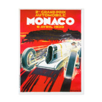 Monaco Grand Prix Race~ Vintage Automobile Ad Postcard