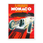 Monaco Grand Prix Race~ Vintage Automobile Ad Postcard