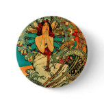 Monaco Monte Carlo Art Nouveau Pinback Button