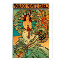 Monaco Monte Carlo Art Nouveau Post Card