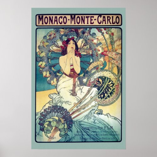 Monaco Monte-Carlo (Teal - muted colors) posters