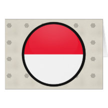 Monaco quality Flag Circle Greeting Cards