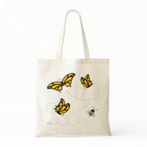 Monarch Butterflies and Bumble Bee Tote Bag