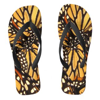 Monarch Butterfly Abstract Flip Flops