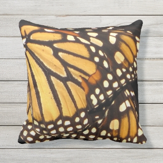 Monarch Butterfly Abstract Outdoor Pillow